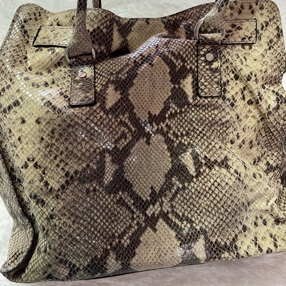 MICHAEL KORS rare snakeskin tote shoulder bag large - Picture 5 of 13